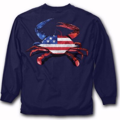 Ameri-Crab U.S. Flag Long Sleeve T-Shirt Sweatshirt
