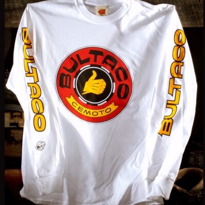 Bultaco Logo White/Red Jersey Long Sleeve T-Shirt