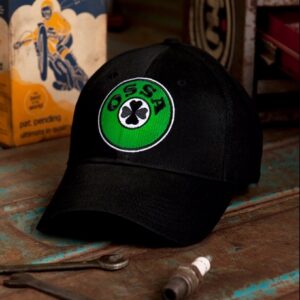 Ossa Black Embroidered Cap Hat