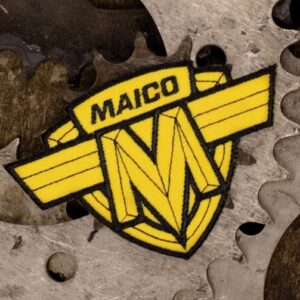 Maico Motorcycle Gold Embroidered Iron-On Sew-On Patch