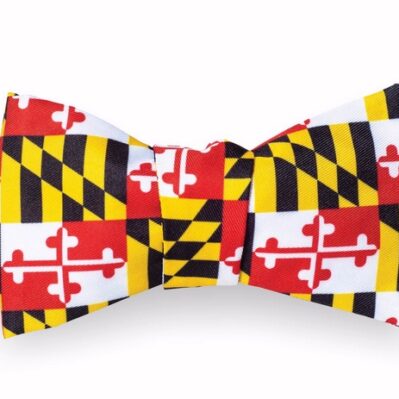 Maryland Flag Bow Neck Tie Manual Self Tied