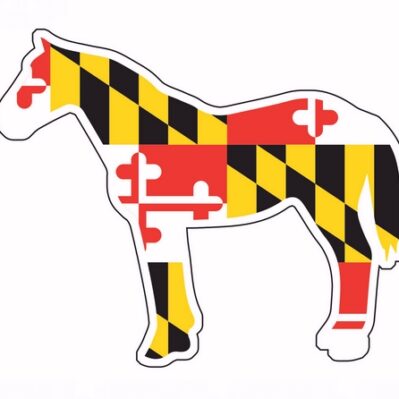Maryland Flag Standing Horse Sticker