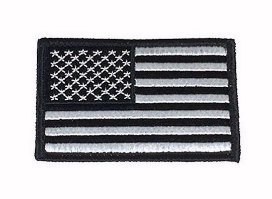 U.S. United States American Blackout Flag Embroidered Iron-On Sew-On Patch