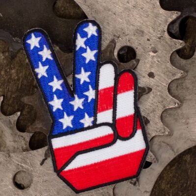 Peace Finger Sign Embroidered Iron-On Sew-On Patch
