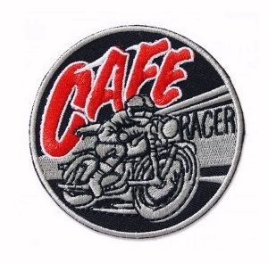 Cafe Racer Motorcycle Embroidered Iron-On Sew-On Patch