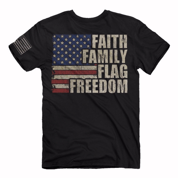Faith Family Flag Freedom Fundamentals Short Sleeve T-Shirt
