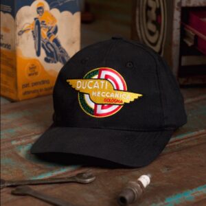 Ducati Meccanica Black Embroidered Cap Hat