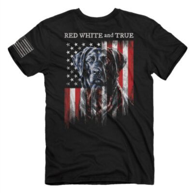 Red White And True Patriotic Dog Short Sleeve T-Shirt