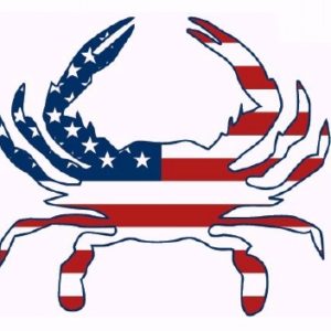 US USA Flag Crab Sticker