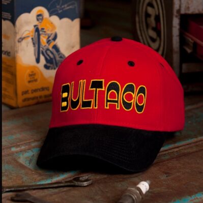 Bultaco Name Red Embroidered Cap Hat