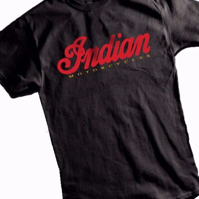 Indian Logo Black Short Sleeve T-Shirt