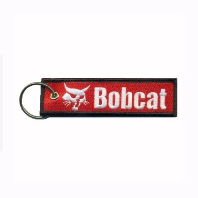 Bobcat Red Key Chain Fob Embroidered Key Locator