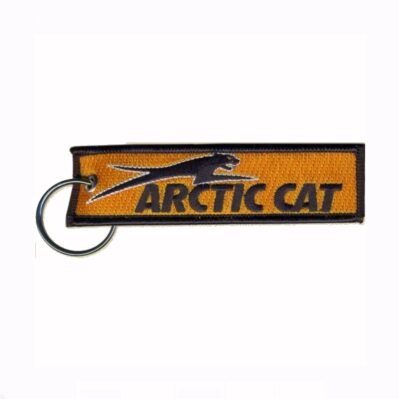 Arctic Cat Jumping Orange Key Chain Fob Embroidered Key Locator