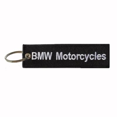 BMW Black-Silver Key Chain Fob Embroidered Key Locator