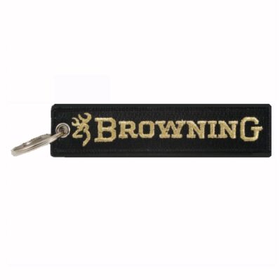 Browning Black-Gold Key Chain Fob Embroidered Key Locator