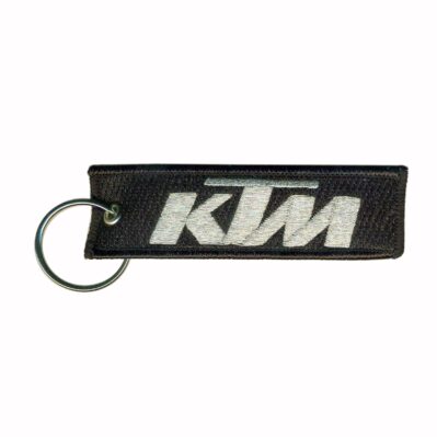 KTM Black-Silver Key Chain Fob Embroidered Key Locator