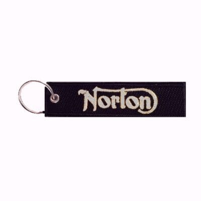 Norton Black-Silver Key Chain Fob Embroidered Key Locator