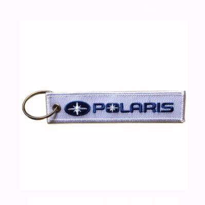 Polaris White-Blue Key Chain Fob Embroidered Key Locator