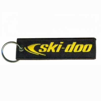 Ski-Doo Black-Yellow Key Chain Fob Embroidered Key Locator