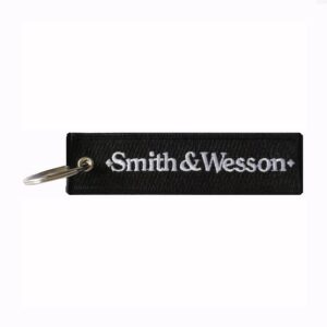 Smith & Wesson Black-Silver Key Chain Fob Embroidered Key Locator
