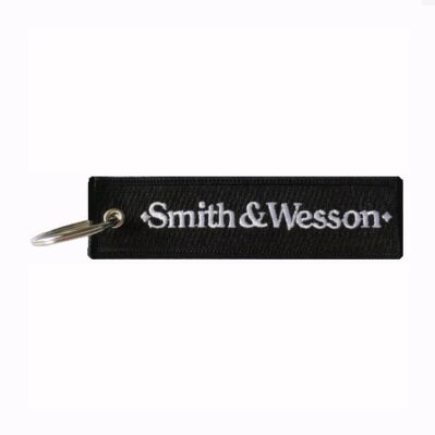 Smith & Wesson Black-Silver Key Chain Fob Embroidered Key Locator