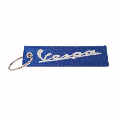 Vespa Blue-White Key Chain Fob Embroidered Key Locator