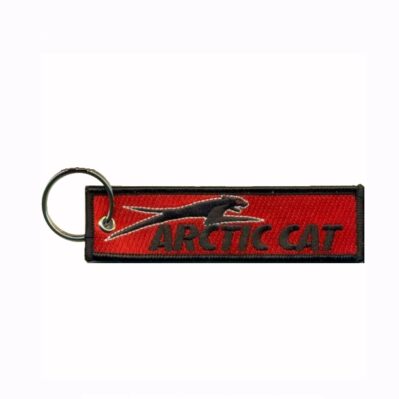 Arctic Cat Jumping Red Key Chain Fob Embroidered Key Locator