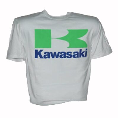 Kawasaki Logo Gray Green-Blue Short Sleeve T-Shirt