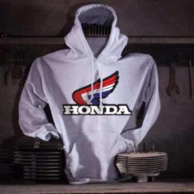 Honda Logo Gray Red-White-Blue Pullover Hoodie