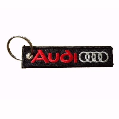 Audi Black-Red Key Chain Fob Embroidered Key Locator