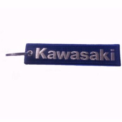 Kawasaki Blue Key Chain Fob Embroidered Key Locator