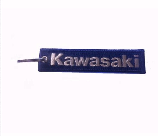 Kawasaki Blue Key Chain Fob Embroidered Key Locator - CycleServe Store