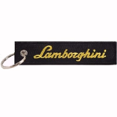 Lamborghini Black-Yellow Key Chain Fob Embroidered Key Locator