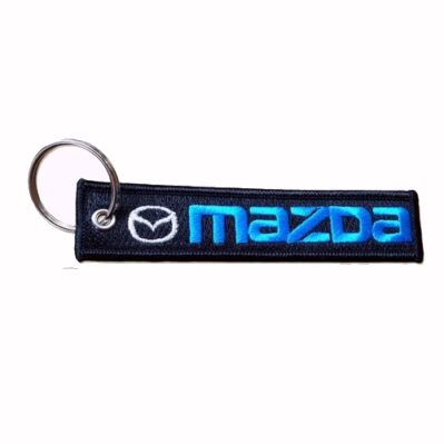 Mazda Black-Blue Key Chain Fob Embroidered Key Locator