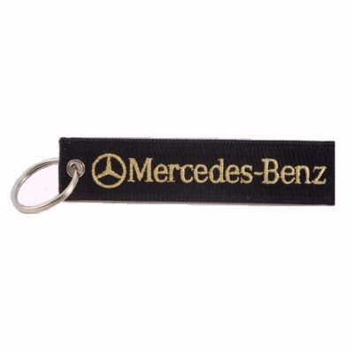 Mercedes-Benz Black-Gold Key Chain Fob Embroidered Key Locator