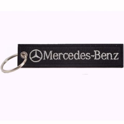 Mercedes-Benz Black-Silver Key Chain Fob Embroidered Key Locator