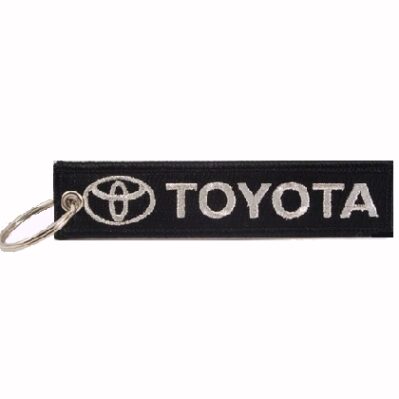Toyota Black-Silver Key Chain Fob Embroidered Key Locator