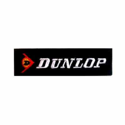 Dunlop Tire Black Embroidered Iron-On Sew-On Patch