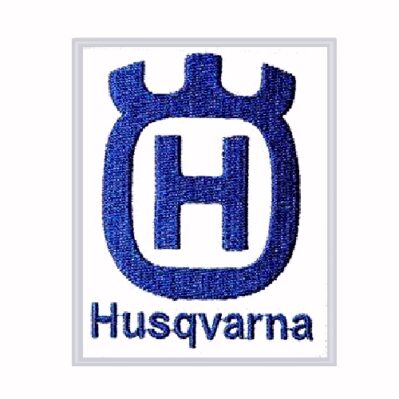 Husqvarna White Embroidered Iron-On Sew-On Patch