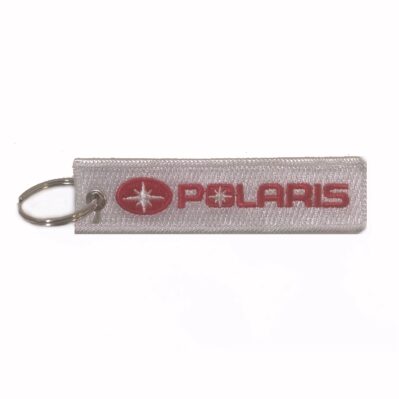 Polaris White-Red Key Chain Fob Embroidered Key Locator