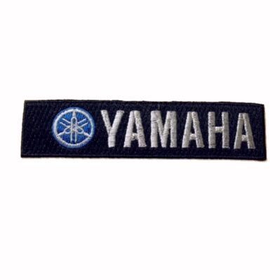 Yamaha Black-Silver Text Embroidered Iron-On Sew-On Patch