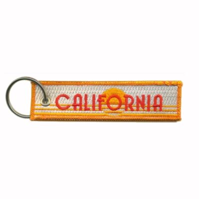 California Sun Key Chain Fob Embroidered Key Locator