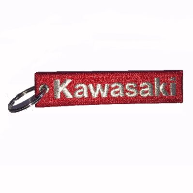 Kawasaki Red Key Chain Fob Embroidered Key Locator