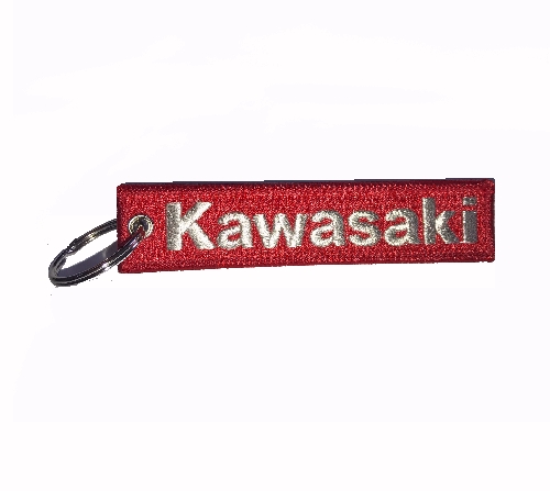 Kawasaki Red Key Chain Fob Embroidered Key Locator - CycleServe Store