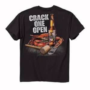 Crack One Open Beer & Crab Short Sleeve T-Shirt