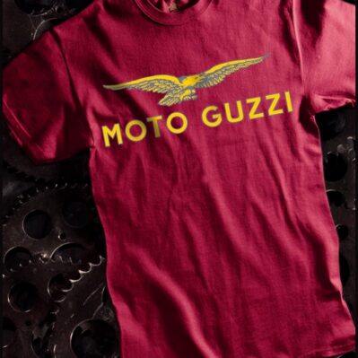 Moto Guzzi Logo Maroon Short Sleeve T-Shirt
