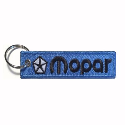 Mopar Blue Key Chain Fob Embroidered Key Locator