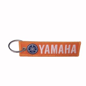 Yamaha Orange-White Key Chain Fob Embroidered Key Locator