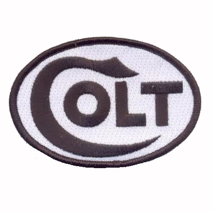 Colt White-Black Oval Embroidered Iron-On Sew-On Patch