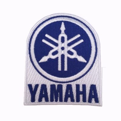 Yamaha White-Blue Embroidered Iron-On Sew-On Patch